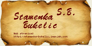 Stamenka Bukelić vizit kartica